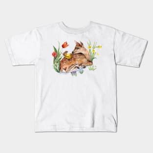 Spring Baby Deer Kids T-Shirt